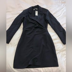 Abercrombie & Fitch Black Wrap-Front Blazer Dress
